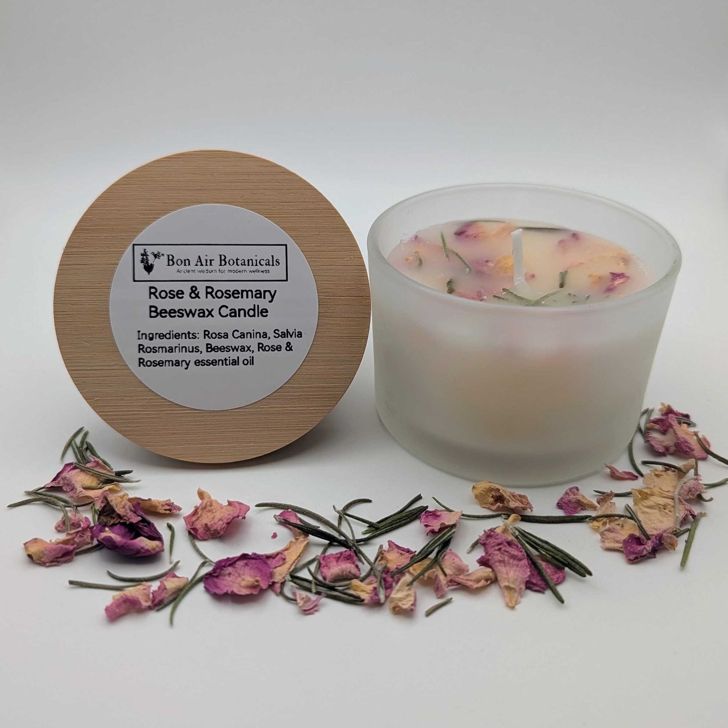 Rose & Rosemary Beeswax Candle